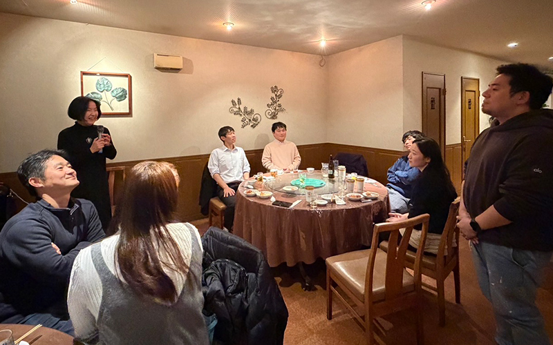 新年会、石本先生送別会