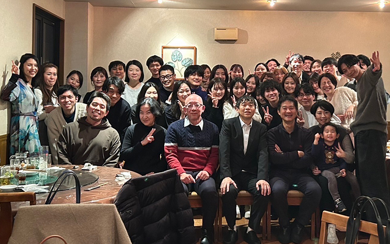 新年会、石本先生送別会